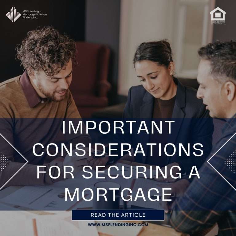 Read more about the article Considerations for Securing a Mortgage